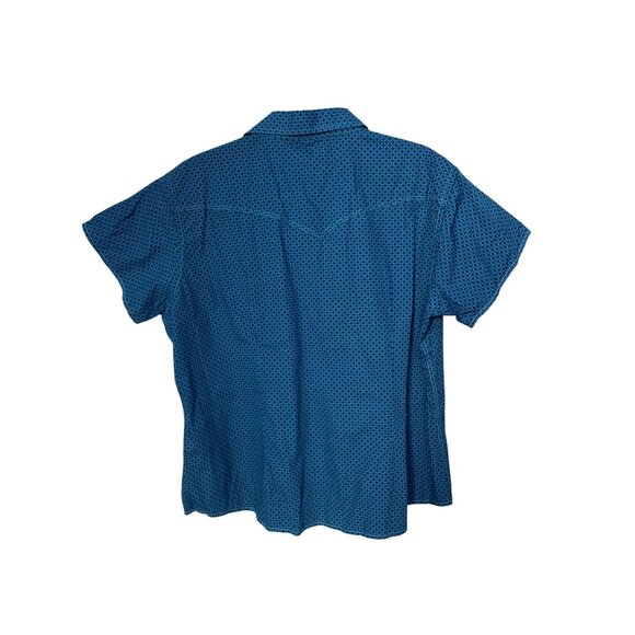 Panhandle Rough Stock Geometric Snap Front Western Shirt Men XXL Blue Ranch Farm - Picture 2 of 10